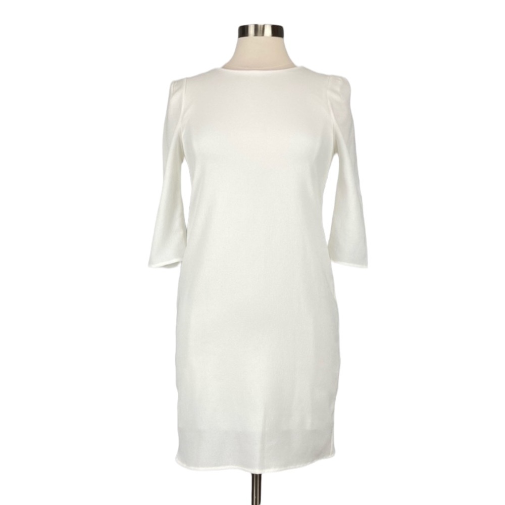 Everly Womens White Shift Dress Back Cutouts Lightweight Crepe size Small